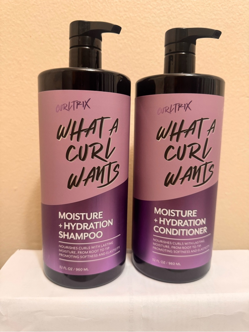 What A Curl Wants Moisture + Hydration Shampoo & Conditioner Duo - Purple